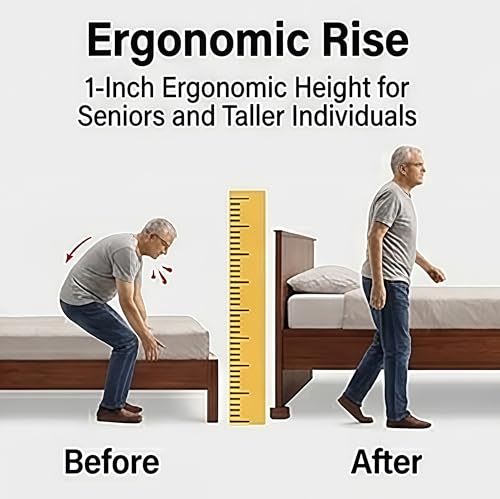 Lufia Solid Pine Wood Bed Risers 1 Inch Lift, Durable Furniture Risers for Beds, Sofas, Desks - Stylish Design, Easy Install, 2,000 lbs Capacity (1 Inch) - size: 1 Inch