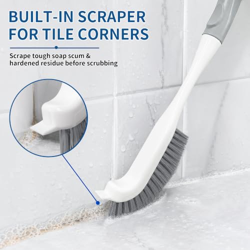3PCS Heavy Duty Scrub Brush Set - Shower Cleaning Brushes for Bathroom