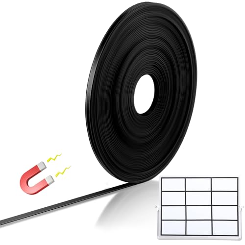 Tellegloww Black Magnetic Tape Roll Thin Strips, 1/2 Inch X 50 Feet, 1 Pcs - size: 1/2 inch x 50 feet