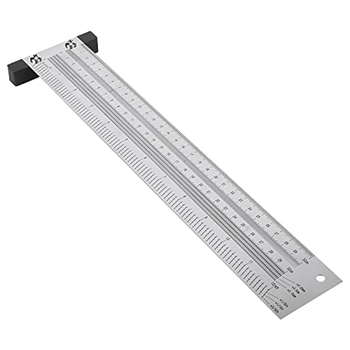 Ultra Precision Marking T-Rule Hole Ruler Stainless Scribing Mark Carpenter Line Carpenter Measuring Tool(12 inches) - size: 12 inches
