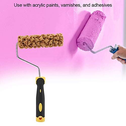 Texture Paint Roller with Handle, Foam Wall Painting Tool for Acrylics, Varnish & Decorative Finishes, 12-Inch Precision Roller Brush