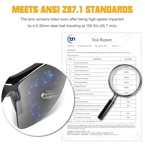 OXG 6 Pack Anti-Fog Safety Glasses, ANSI Z87+ Impact & Scratch Resistant Protective Eyewear for Work, Lab, Construction - color: Grey With Straps