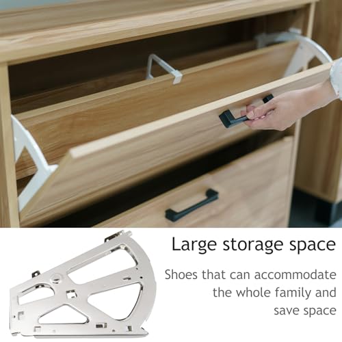 Coshar 4Pcs 2 Layers Shoes Drawer Hinges Fan Shape Shoe Cabinet Rack,Silver | 2 Layers,Stainless Steel Shoe Cabinet Rack Flip Frame, Replacement Fittings, Furniture Parts Hardware - color: Silver, size: 2 Layers