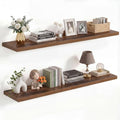 Vivelove 10 Inch Deep Floating Shelves 40” Set of 2, Rustic Brown - color: Rustic Brown, size: 40”wx10.2”dx1.5”h