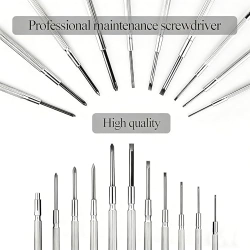 11PCS Small Precision Screwdriver Set, Premium Mini Screw Driver Set Kit, 6 Different Sizes of Flat Head Philips Screwdrivers for Watch, Eyeglasses, Electronics, Repair Box - size: Small