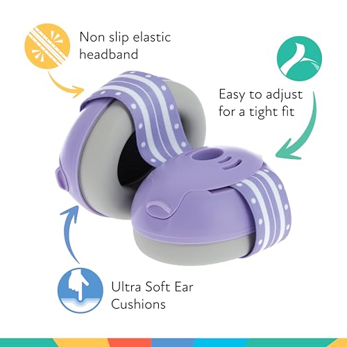 Nuby Soft Sounds Noise-Canceling Earmuffs with Travel Case - color: Purple