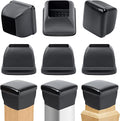Ezprotekt 8 Pcs Chair Sliders for Carpet, Square Carpet Teflon Furniture Pads, Chair Glides for Carpet, Bar Stool Leg Protectors Caps, Furniture Sliders for Table, Chair, Sofa Legs (XL Fit: 1.5" - 2") - size: Black-XL