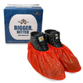 ShuBee Waterproof Shoe & Boot Covers Slip-Resistant Disposable for Plumbing Construction Floor Protection - 40 Pair - color: Orange