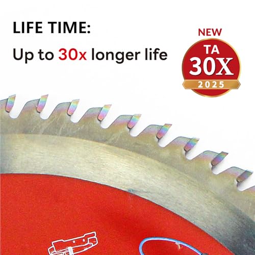 Woodworking Circular Saw Blades 2-Pack 12", Arbor 1", Framing/General Wood, Special Anti-Heat Adhesion Coating on Cutting Edges, High Finish, Long Life, 12" 80 Teeth & 100 Teeth -TA - size: 12" 80T+12" 100T