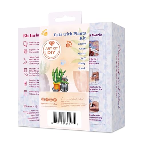 DIAMOND ART CLUB Mini Dazzles- Cats with Plants Diamond Art Kits for Adults - color: Cats with Plants