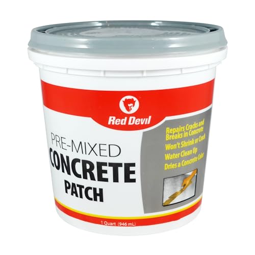 Red Devil 0644 Concrete Repair Patch, Cement Crack Fillter, Pre-Mixed, 1 Quart, Pack of 1, Gray, Made in USA - size: 1 Quart, style: 1 - Pack