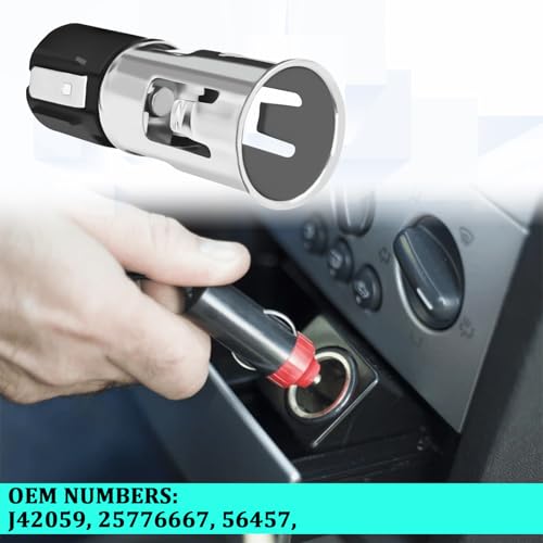 12V Cigarette Lighter Socket Replacement J42059, 25776667, 56457, Cigarette Lighter Socket with Removal Tool Set 12V Power Outlet Compatible with GM Chevrolet GMC Buick Cadillac（1PCS）
