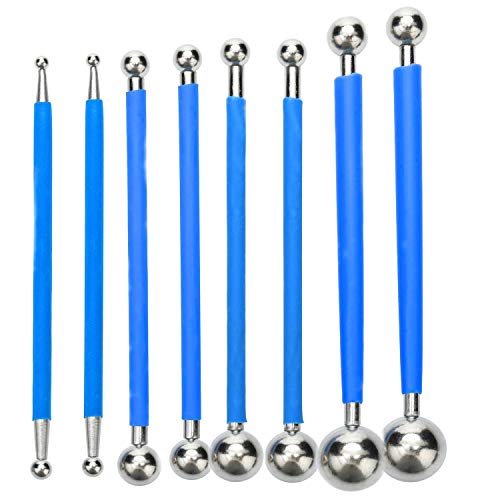 Concrete Countertop Caulking Tool,Metal Ball Tile Caulk Finishing Tool Double Steel Pressed Ball Tile Grout Repairing Stick 8 Pack