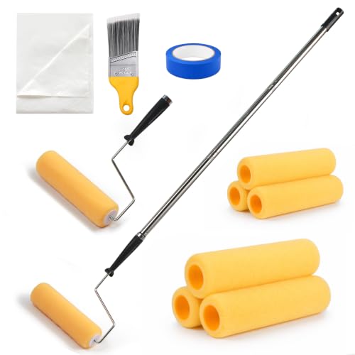 Voomey 11pcs 9 in House Paint Roller Kit with Extendable Frame for Walls