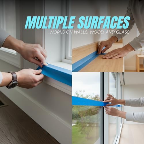 Wide Blue Painters Tape, 12 inch x 60 Yards, 3D Printing Tape, Easy Clean Removal up to 21 Days, Masking Tape - size: 12 inch