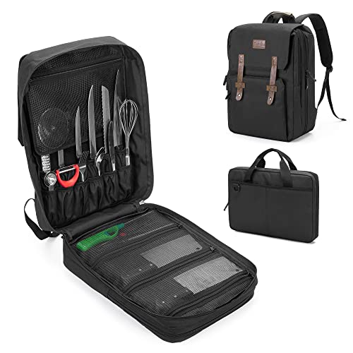 samdew Large Knife Backpack & Chef Bag, 12 + 23 Slots, Knife Not Included