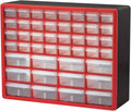 Akro-Mils 44-Drawer Plastic Storage Cabinet, 20" W x 6" D x 16" H, Red - color: Red, size: 44 Drawer, style: 1 Pack