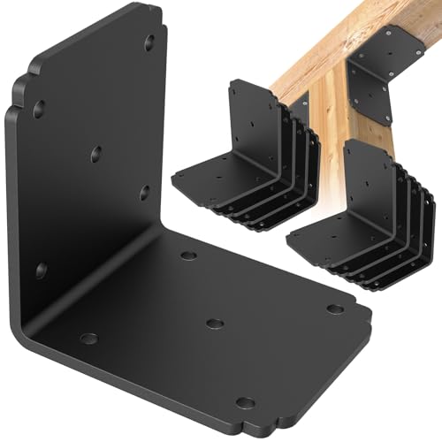4x4x3.5 L Brackets Heavy Duty for Pergola ,4mm Extra Thick - size: 4x3.5 inch ( 8 Pack )