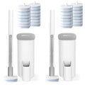 oshang Disposable Toilet Brush 2 Pack- Toilet Bowl Cleaner, Toilet Cleaning Supplies, Toilet Brush with Holder, 28 Refills for Deep Cleaning and Hygienic Bathroom Maintenance - size: 2 Brush+28 Refills