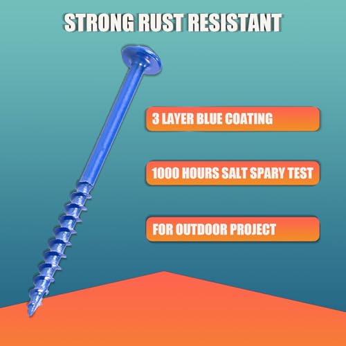 #8×1-1/4 Inch Pocket Hole Screws,300 Pcs,Wood Screws for Wood Working with Blue Coated,Square Drive Head… - size: #8×1-1/4 Inch