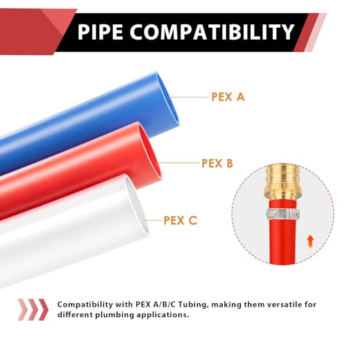 20-Pack EFIELD Pex 1/2" x 1/2"Straight Coupling Brass Crimp Fitting - size: Pack of 20, style: 1/2''x1/2''