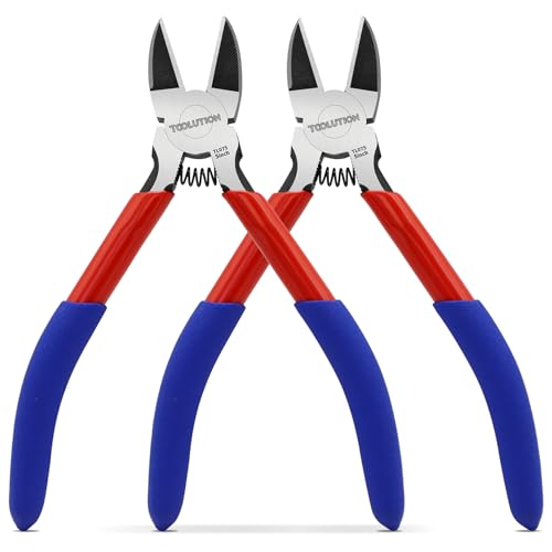 5" Small Wire Cutter Diagonal Cutting Plier Flush Cutter - 2 Pack - color: 5"- 2 Pack