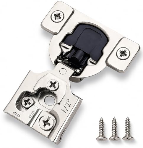 Decobasics 50 Pack Soft Close Cabinet Hinges – 1/2" Overlay for Kitchen Cabinet Doors, Slow Self-Closing Concealed Hidden Hinges for Face Frame –Stainless Steel, 3-Way Adjustable & Quiet Close Damper - size: 1/2 Inch
