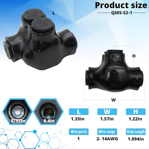 1-Port Single-Sided Inline Splice Connector 2-14 AWG - size: 2-14AWG