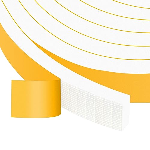 Thick Foam Tape, Strong Adhesive 1inch Weather Strip for Large Gaps - color: White, size: 1 In x 3/8 In x 13Ft