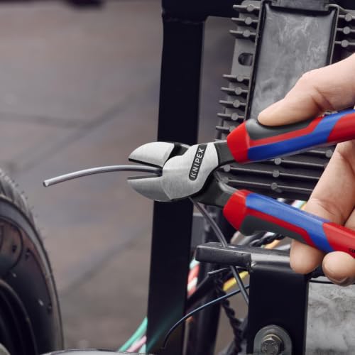 KNIPEX 74 22 200 Comfort Grip High Leverage Angled Diagonal Cutter, 8-Inch, Angled, Comfort Grip - style: 8-Inch, Angled, Comfort Grip