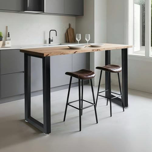 40 Inch Metal Bar Table Legs, Heavy Duty Desk Dinning Table Legs with Adjustment Feet Pads DIY Iron Furniture Feets, Set of 2,Black - size: H40 " Square
