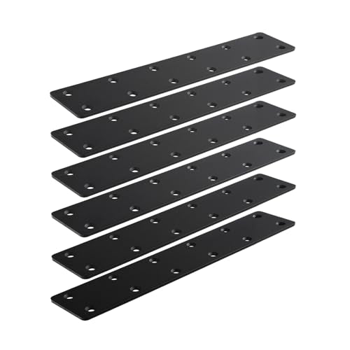 6packs Straight Steel I Shape Flat Plate,Heavy Duty Mending Plate 10.8"x2" for Wood DIY Projects - Large Connector Brace,Post to Beam Connectors Repair Bracket,Joining Brackets