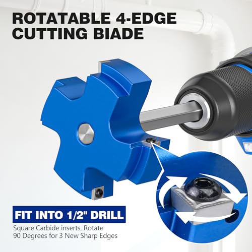 4PCS PVC Pipe Reamer Kit, PVC Fitting Saver for SCH40, 4-Blade Pipe Reamer Plumbing Tools, Fits Standard 1/2" Drill, Includes 1-1/2", 3", 2 ", 4" - size: 4Pcs PVC Pipe Reamer Kit