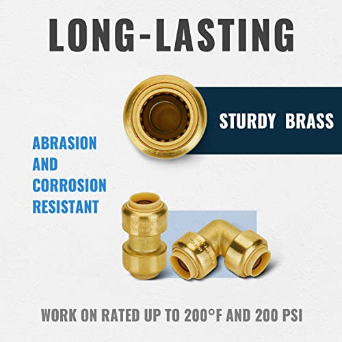 SUNGATOR Push-to-Connect Fitting 1/2 Inch, 5 Each Coupling & Elbow, 10-Pack - style: 5C+5E, 10 Pack