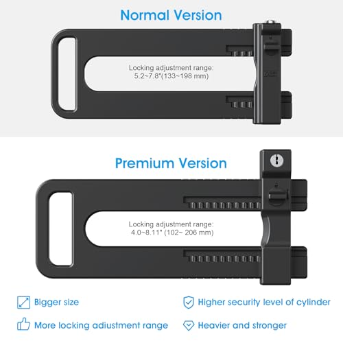 AST French Door Lock for Double Doors, Adjustable, 3 Brass Keys, Key Differ - style: Matte Black with Keyed Differ