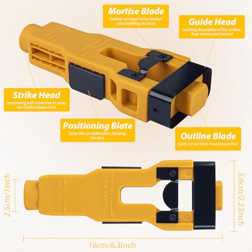 Door Hinge Jig, Door Lock Installation Kit with Door Latch Mortise Tool (D) - size: D