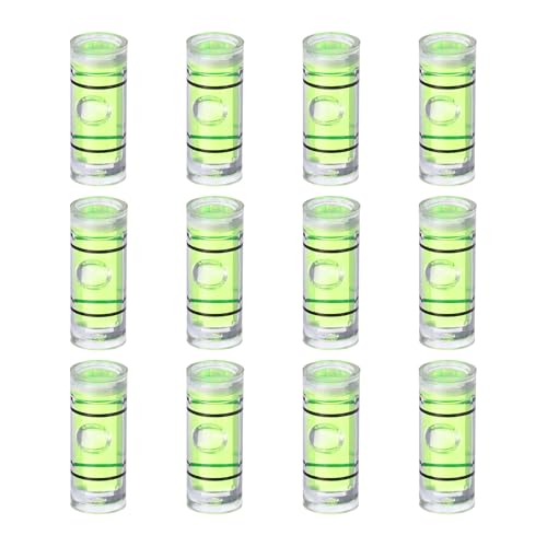 HARFINGTON 12pcs Mini Cylindrical Bubble Spirit Level Vials 6x15mm - size: 6x15mm