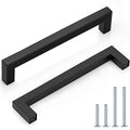 Probrico (10 Pack) Flat Black Cabinet Pulls Stainless Steel Drawer Handles 6-3/10 Inch(160mm) Hole Center Modern Cabinet Hardware for Kitchen Bathroom - color: Black, size: hole center 6-3/10"