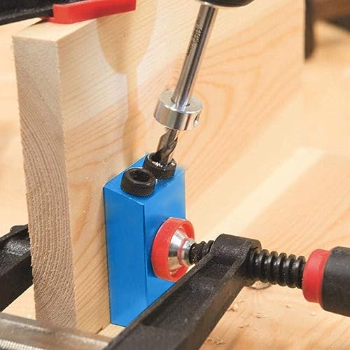 15 Pcs Pocket Hole Jig Kit 15 Degree Woodwork Guides Joint Angle Tool Carpentry Locator With Hole Fixture 6/8/10mm Drill Bits Dowel Screw Drill Jig Joinery Kit Carpenters