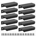 Malimali 10 Pack 3.15" Black Edge Finger Pulls for Cabinets, Drawer Pulls - color: Matte Black, size: 80mm/3.15" (10Pcs)