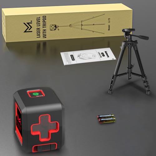 Motovera Self Leveling Laser Level 100ft, Green Cross Line with Tripod, 4 Brightness Modes & Pulse Function, Manual & Self-Leveling Modes, IP54 Waterproof for Picture Hanging, Tile, DIY Construction - size: L