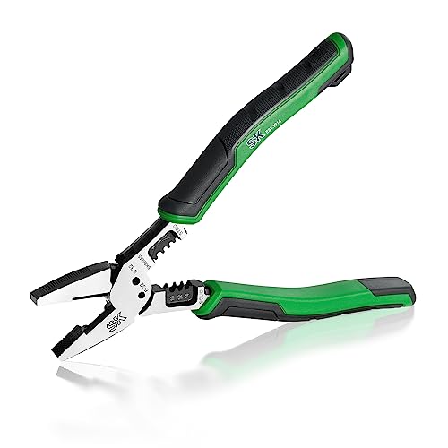 SK 8-Inch Multi-Use Linesman Pliers, 6-IN-1, Premium CR-V Steel - style: Multi-Use Linesman Pliers