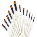 GETHPEN Angular Paint Brushes Set, Angled Paint Brush for Acrylic, 12PCS - style: Angular