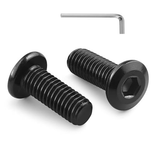 20Pcs 1/4-20 Bolt, 1/4-20 x 3/4" Flat Head Hex Socket Cap Screws, 304 Stainless Steel 18-8 Furniture Bolts, Black Zinc Finish, Full Thread (with Hex Spanner) - size: 1/4x3/4