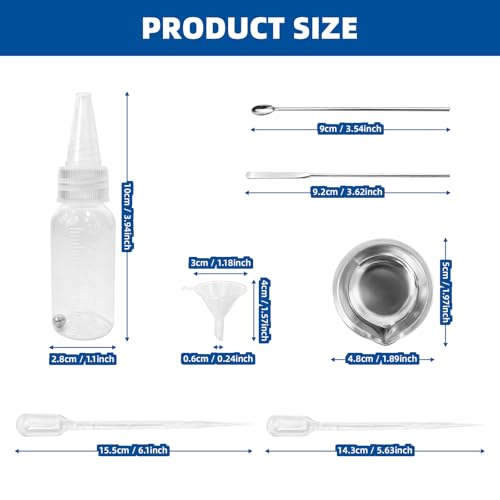 10 Pcs 30ml Airbrush Mixing Bottles for Pigment and Airbrush Art Creation | Graduated Empty Airbrush Bottles, with Palettes,Droppers,Mixing Sticks & Funnels, for Paint Mixing of Various Pigments