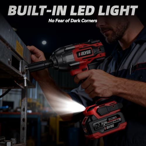 1/2" Cordless Impact Wrench 1107Ft-lbs(1500N.m) with 21V 2 Battery - color: Large