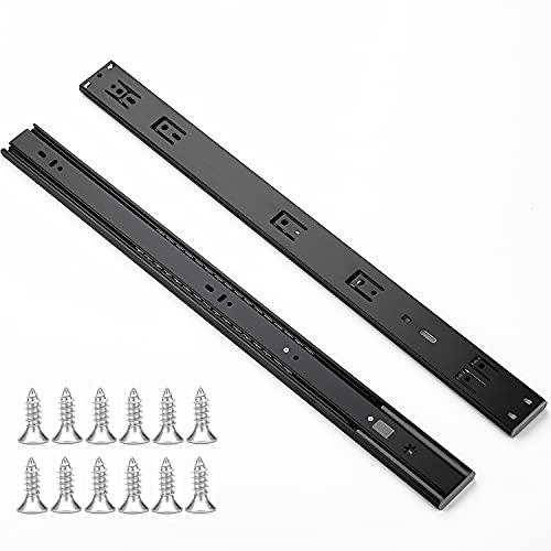 Ravinte Matte Black Soft Close Drawer Slides 22 Inch 1 Pairs 2 Pack - color: Black, size: 22 Inch