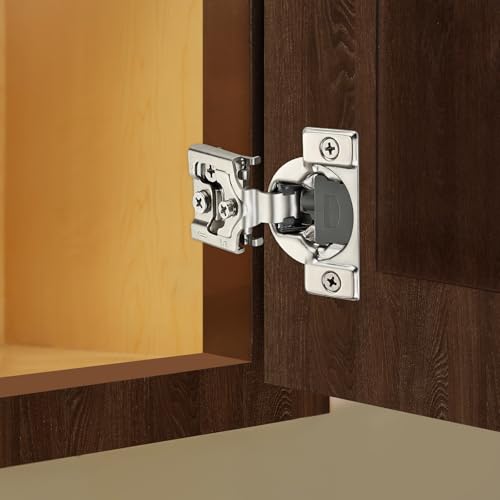 Satin Nickel Cabinet Hinges, 58 Inch Overlay, 10 Pack(5 Pairs) | Stainless Steel Build, Soft Close Concealed Hinge, 3D Self-Closing Adjustment, Face Frame Door Fit, Kitchen Cabinets - size: 5/8 inch overlay