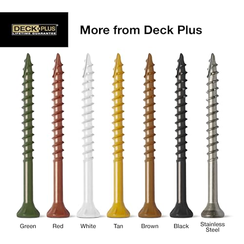 Deck Plus Wood Screws, #10 x 2-1/2in, 5lb Box, 365 Pieces, Green - color: Green, size: #10 x 2-1/2", style: 365 pcs