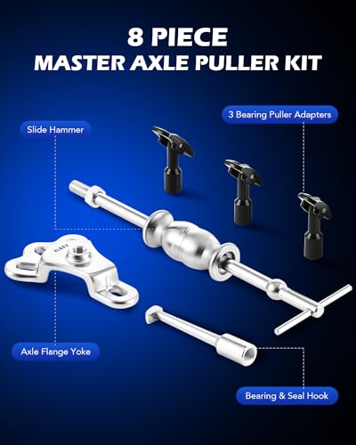 OMT Rear Axle Bearing Puller Tool Kit and Slide Hammer Set - color: Silver Puller, size: 8pc Slide Hammer Puller Set